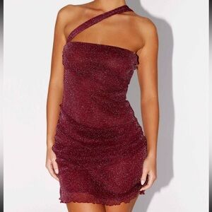 Peppermayo Misty Mesh Red Mini Dress